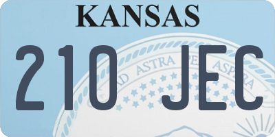 KS license plate 210JEC