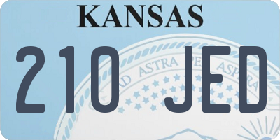 KS license plate 210JED