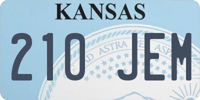 KS license plate 210JEM