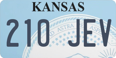 KS license plate 210JEV