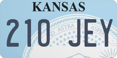 KS license plate 210JEY