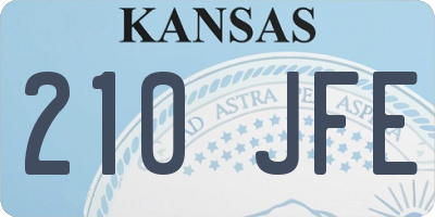 KS license plate 210JFE