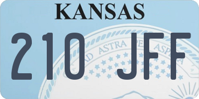 KS license plate 210JFF