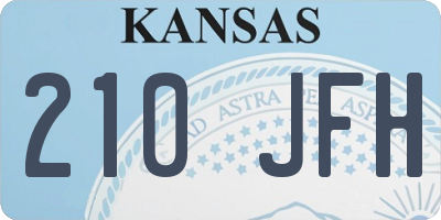 KS license plate 210JFH