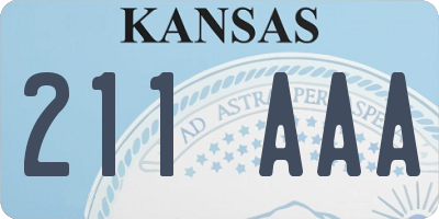 KS license plate 211AAA