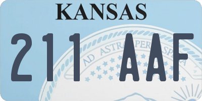 KS license plate 211AAF