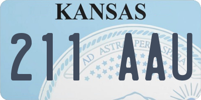 KS license plate 211AAU