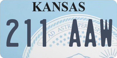 KS license plate 211AAW