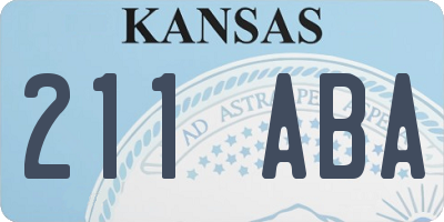 KS license plate 211ABA