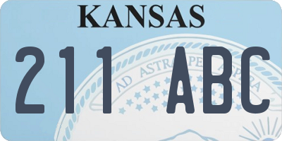 KS license plate 211ABC