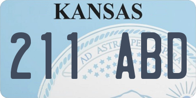 KS license plate 211ABD