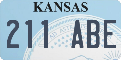 KS license plate 211ABE