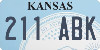 KS license plate 211ABK