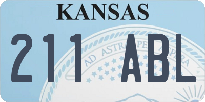 KS license plate 211ABL