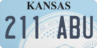 KS license plate 211ABU