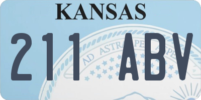 KS license plate 211ABV