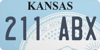 KS license plate 211ABX
