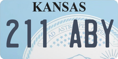 KS license plate 211ABY