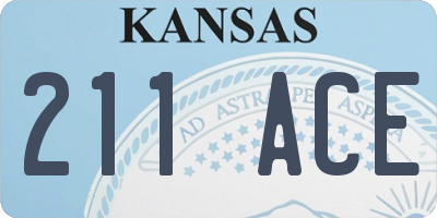 KS license plate 211ACE