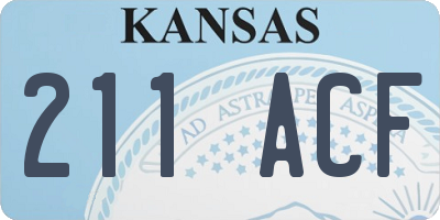 KS license plate 211ACF