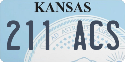 KS license plate 211ACS