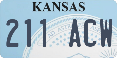 KS license plate 211ACW