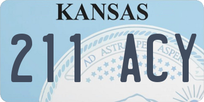 KS license plate 211ACY