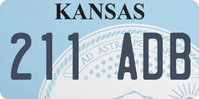 KS license plate 211ADB