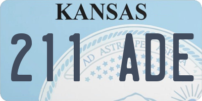 KS license plate 211ADE