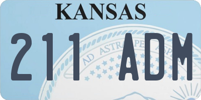 KS license plate 211ADM