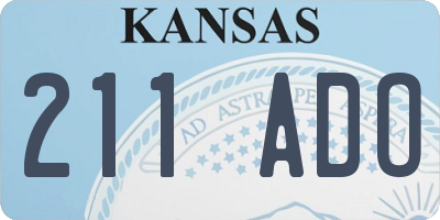 KS license plate 211ADO