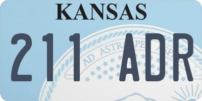 KS license plate 211ADR
