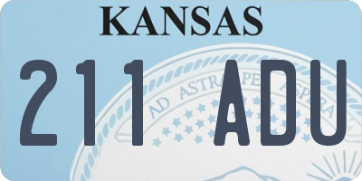 KS license plate 211ADU