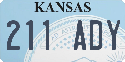KS license plate 211ADY