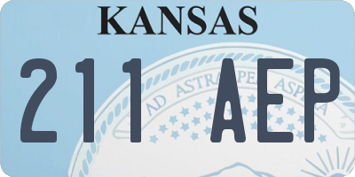 KS license plate 211AEP
