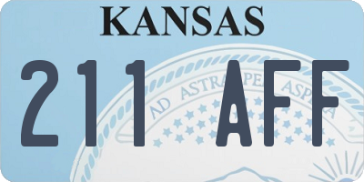 KS license plate 211AFF