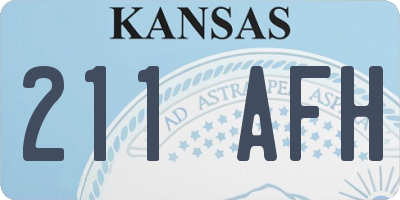 KS license plate 211AFH
