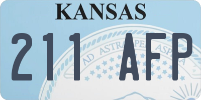 KS license plate 211AFP