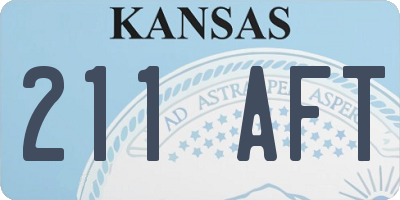 KS license plate 211AFT