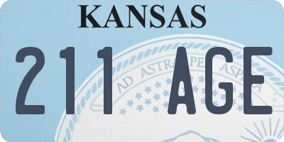 KS license plate 211AGE