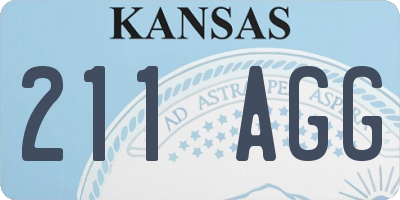 KS license plate 211AGG