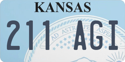 KS license plate 211AGI