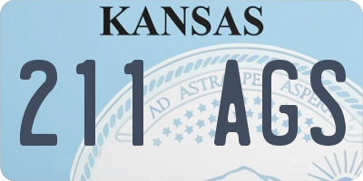 KS license plate 211AGS