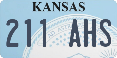 KS license plate 211AHS