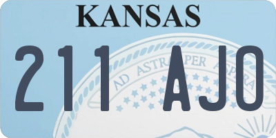 KS license plate 211AJO