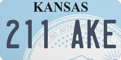 KS license plate 211AKE