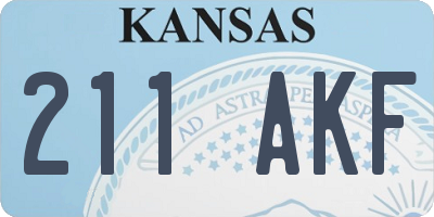 KS license plate 211AKF