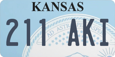 KS license plate 211AKI