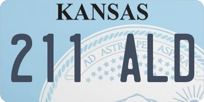 KS license plate 211ALD