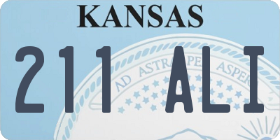 KS license plate 211ALI